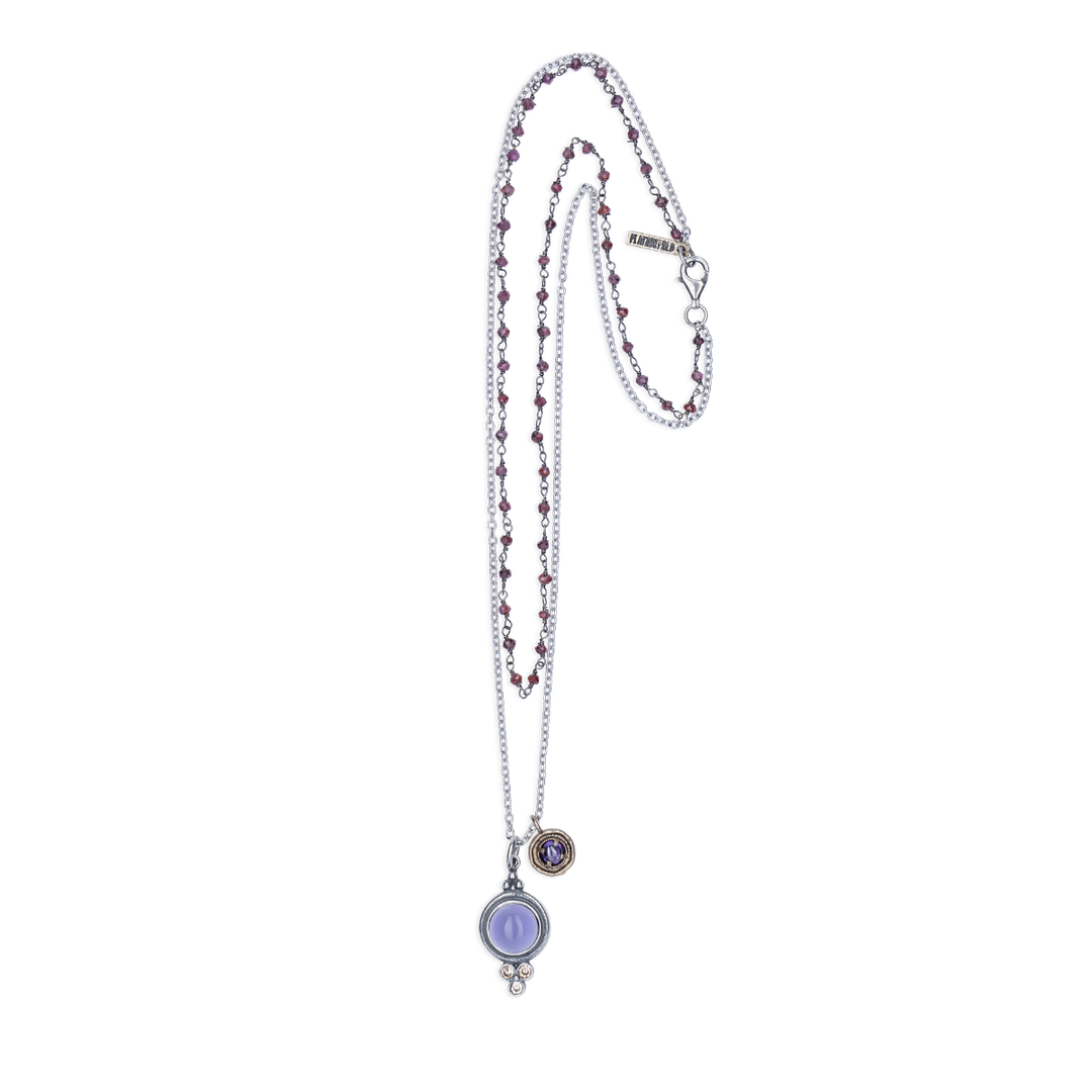 Collar Mujer Samira de Plata 925 con Amatista y Circonitas Champagne