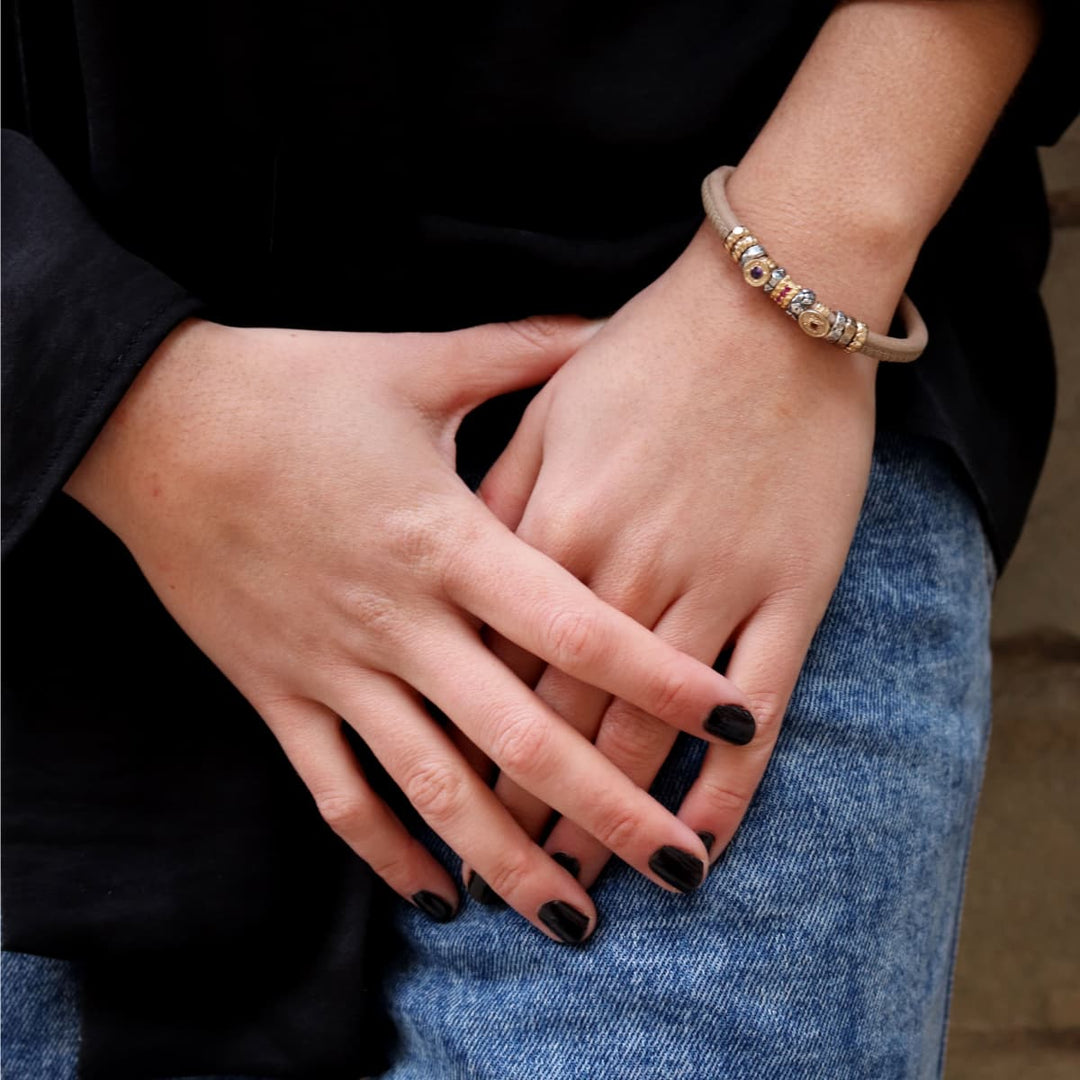 Soren Women's Bracelet in Brown Leather and 925 Silver