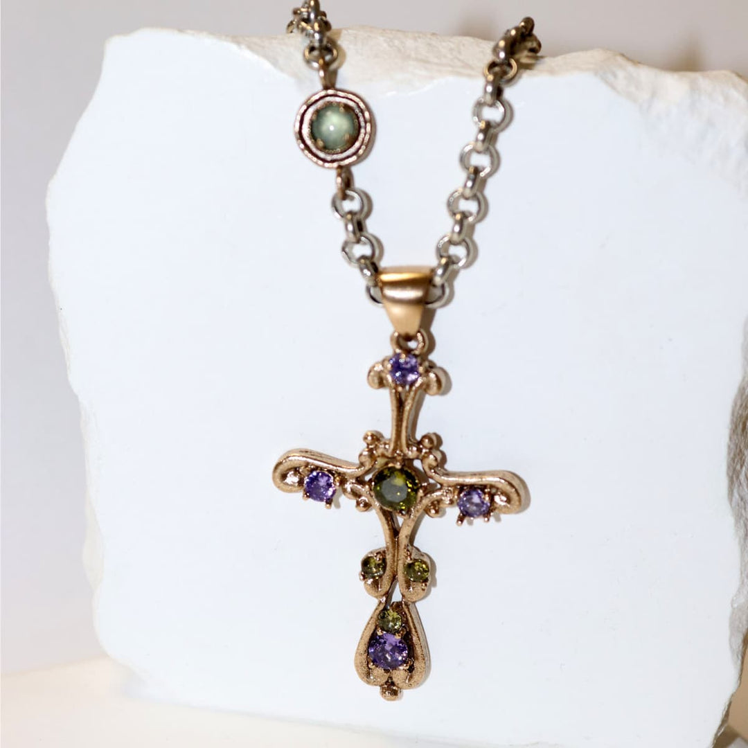 Collar Mujer Casbah con Plata 925, amatista y olivina