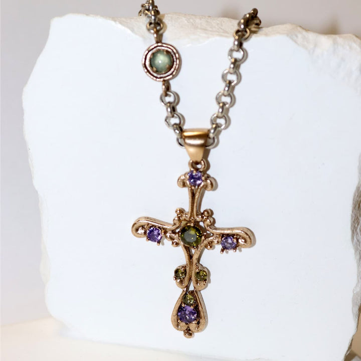 Collar Mujer Casbah con Plata 925, amatista y olivina
