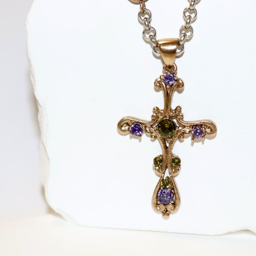 Collar Mujer Casbah con Plata 925, amatista y olivina