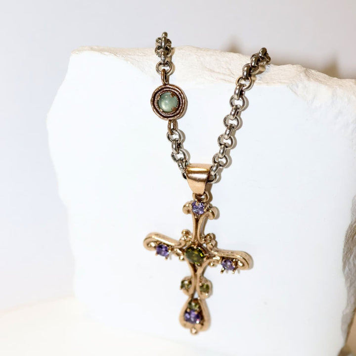 Collar Mujer Casbah con Plata 925, amatista y olivina