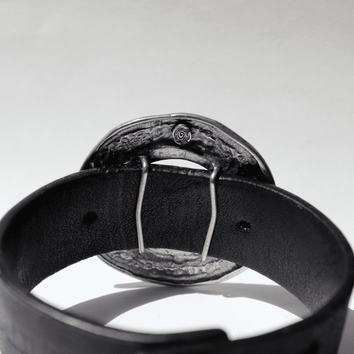 Tetsu women's leather bracelet with 925 silver circle