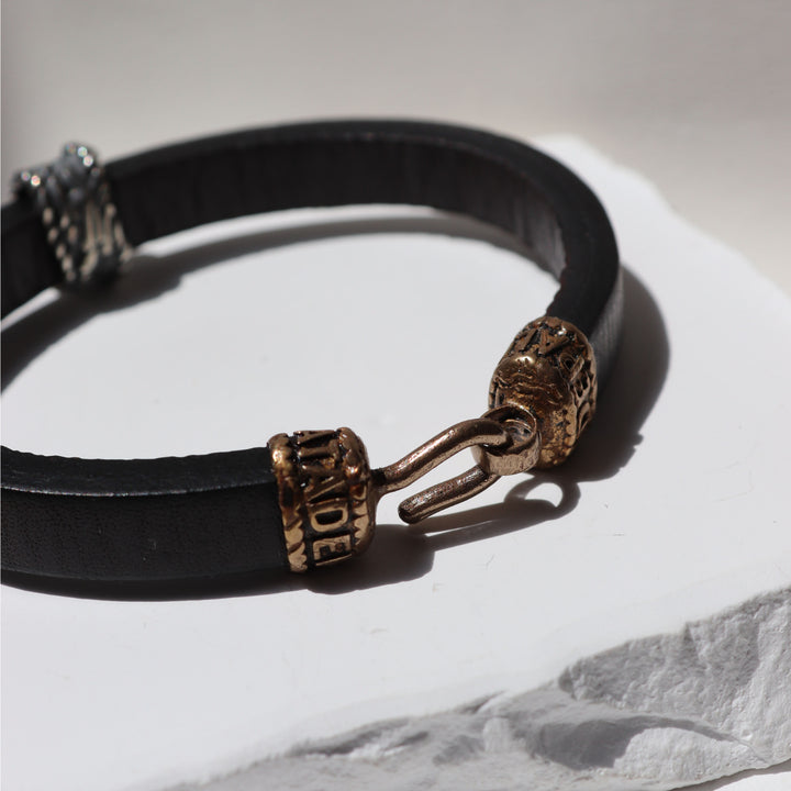 Pulsera Hombre Setsuna de cuero marrón y plata 925