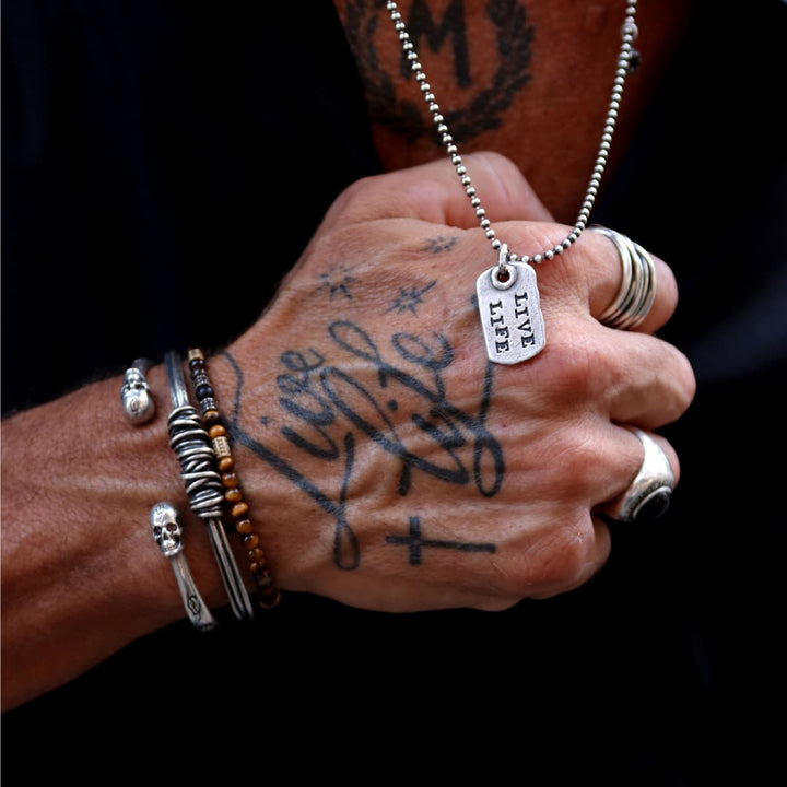 Mahe Live Life Men's Necklace in 925 Silver