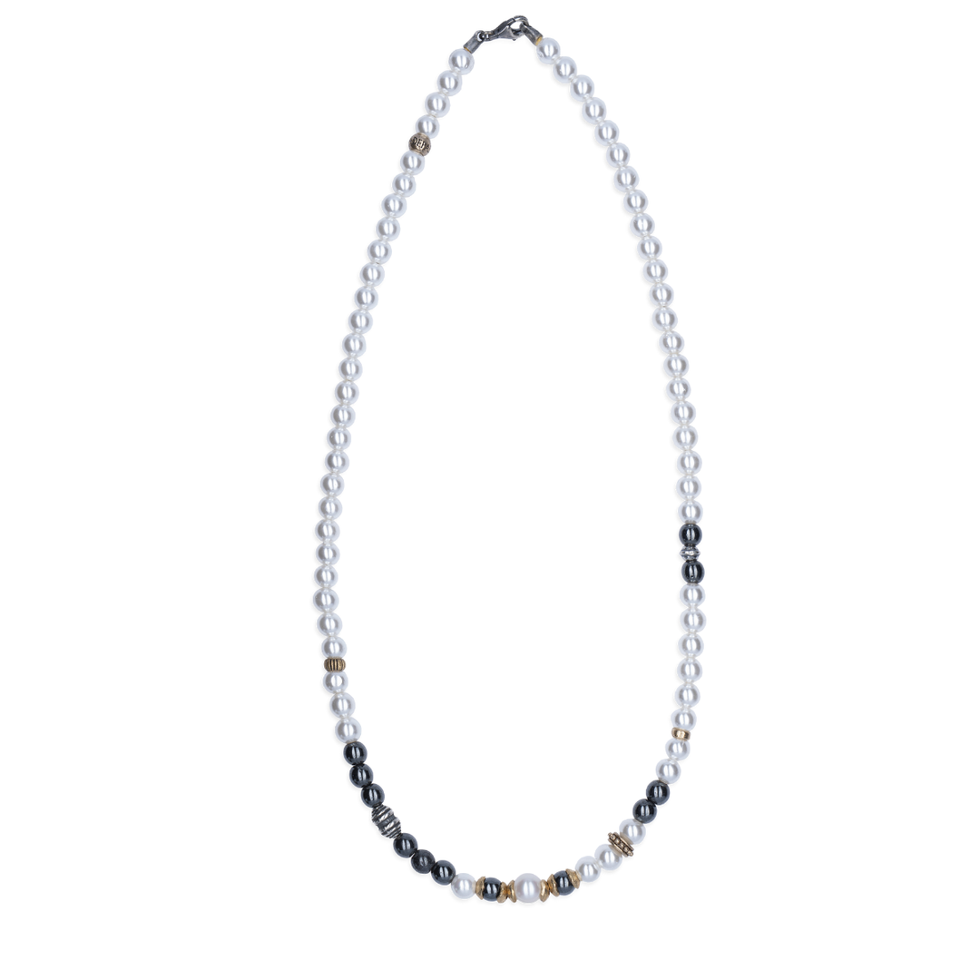 Collar Mujer Lúmina con Plata 925, bronce, perlas de agua dulce y hematites