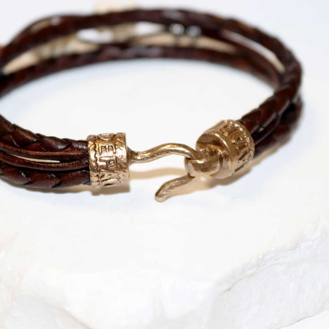 Pulsera Mujer Dalia con Plata 925, cuero y perlas de agua dulce