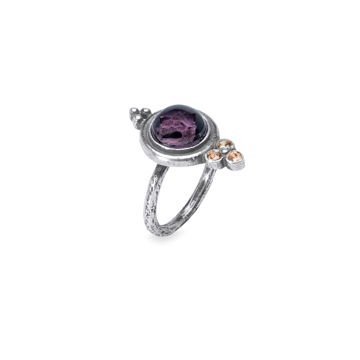 Anillo Mujer Samira de plata 925 con amatista y circonitas