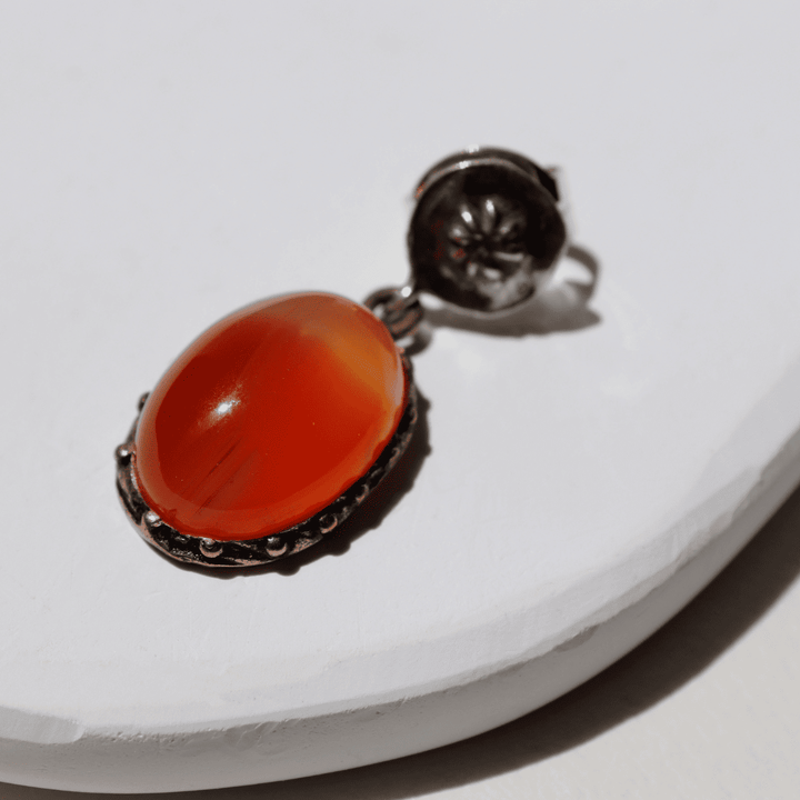 Damen Ohrringe Rin aus Karneol und 925 Silber