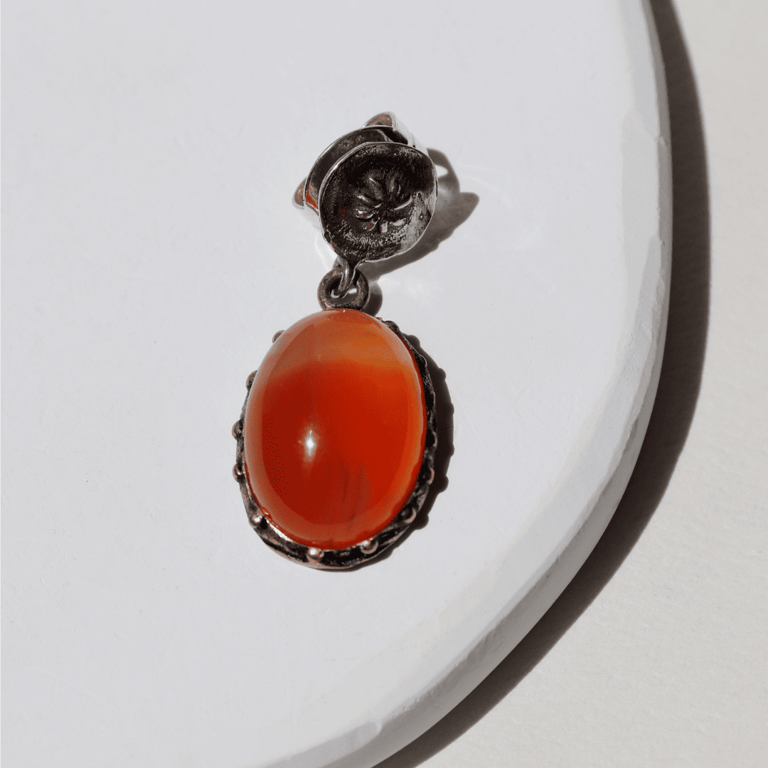 Damen Ohrringe Rin aus Karneol und 925 Silber