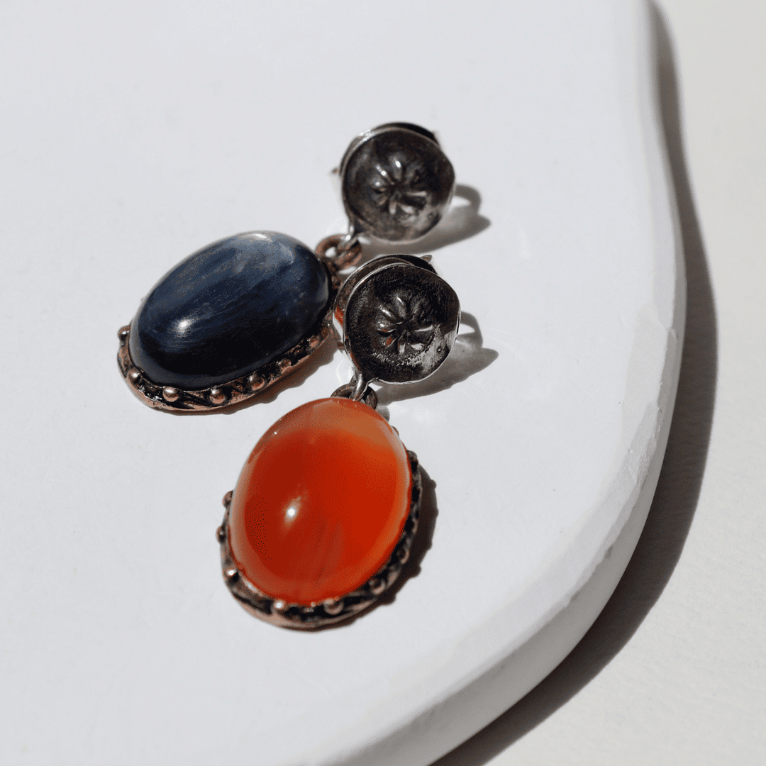 Raijin Damen Ohrringe aus 925er Silber und Kyanit-Anhänger