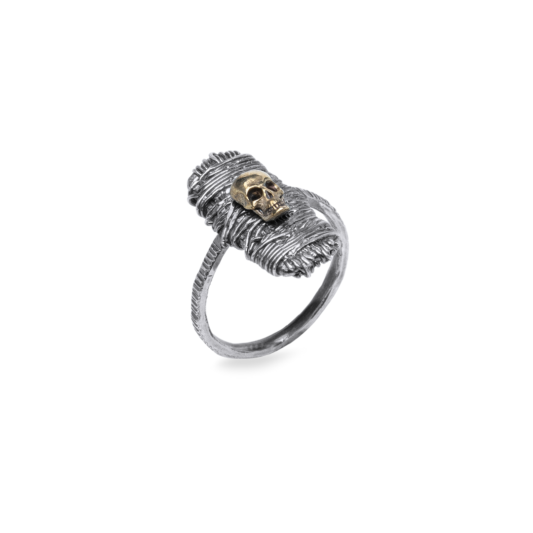 Anillo Calavera Akal de Plata 925 y bronce