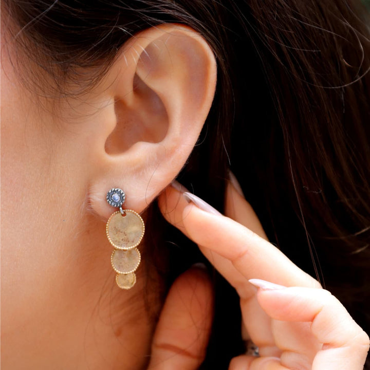 Hoshikuzu Women's Earrings with Cascading Bronze Medals