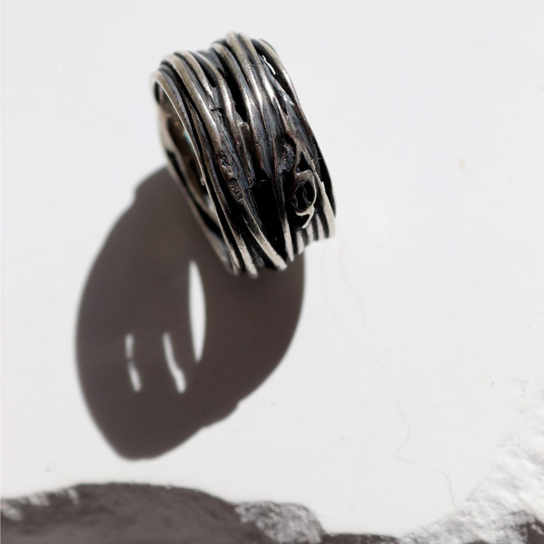 Eras Damenring aus 925er Silber und Aquamarin-Zirkonia