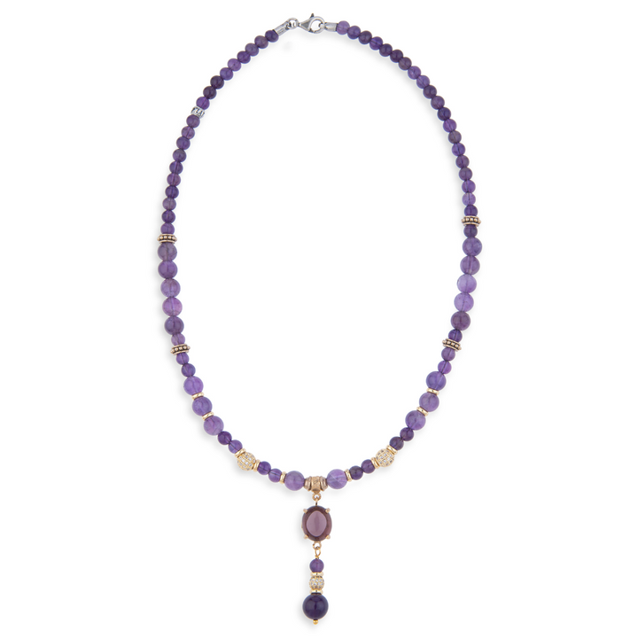 Alime Women's Necklace in bronze, amethyst and zircons