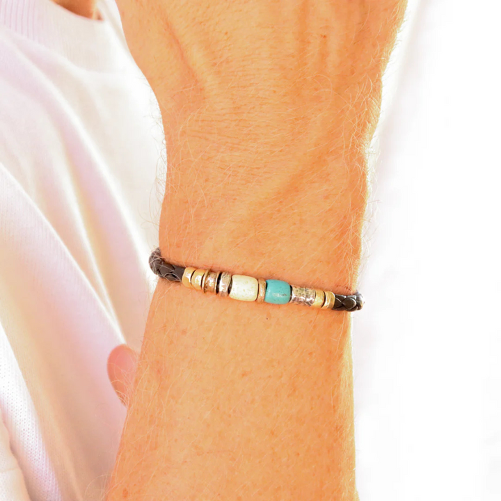 Padang Herrenarmband aus Leder und 925 Silber