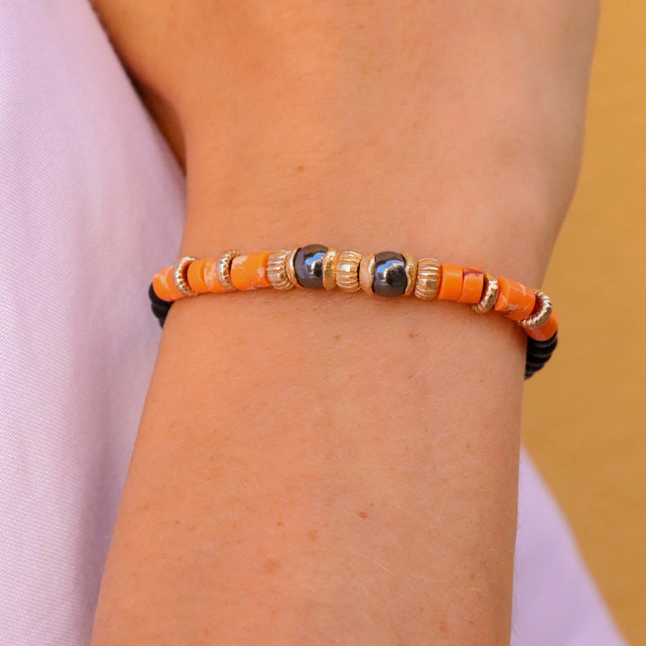 Pulsera Bolas Guinda