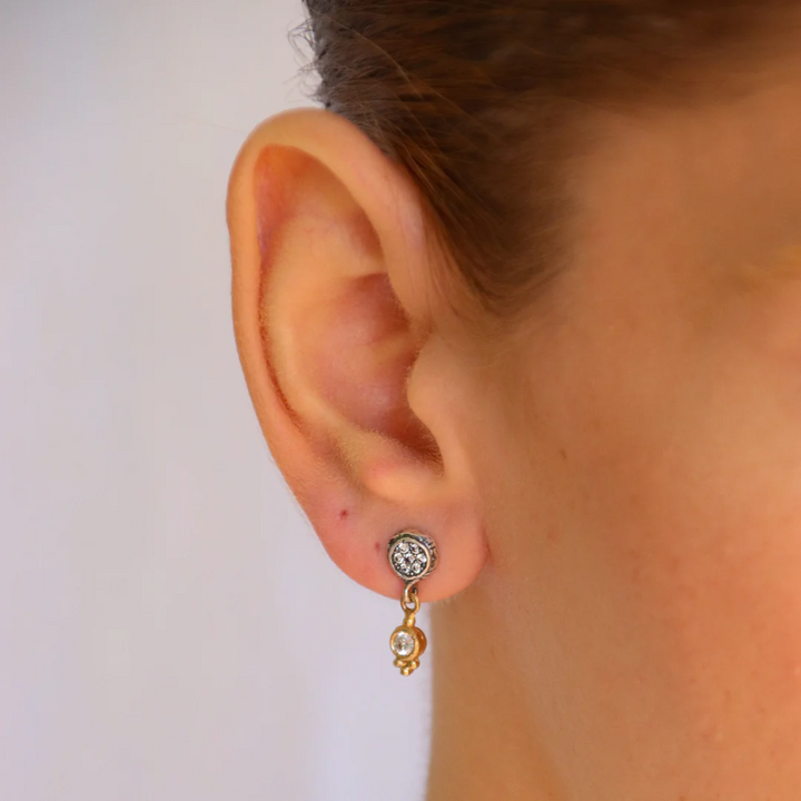 Selion Damen-Ohrringe aus 925er Silber, Bronze und Zirkonia