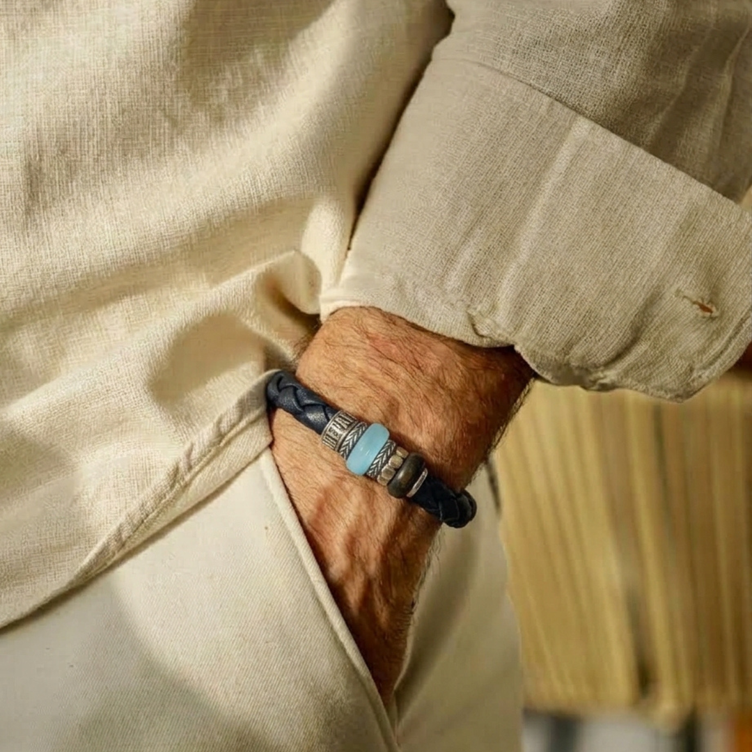 Pulsera de Cuero trenzado Hombre Samal