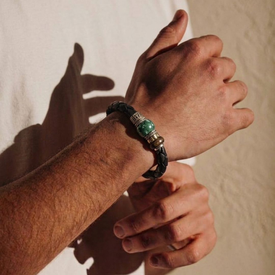 Pulsera de Cuero trenzado Hombre Marinduque