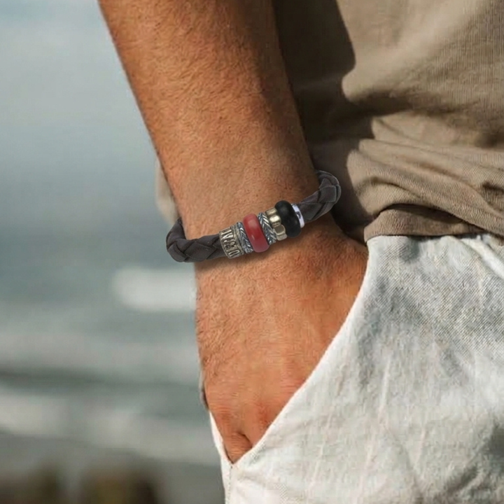 Pulsera de Cuero trenzado Hombre Dinagat