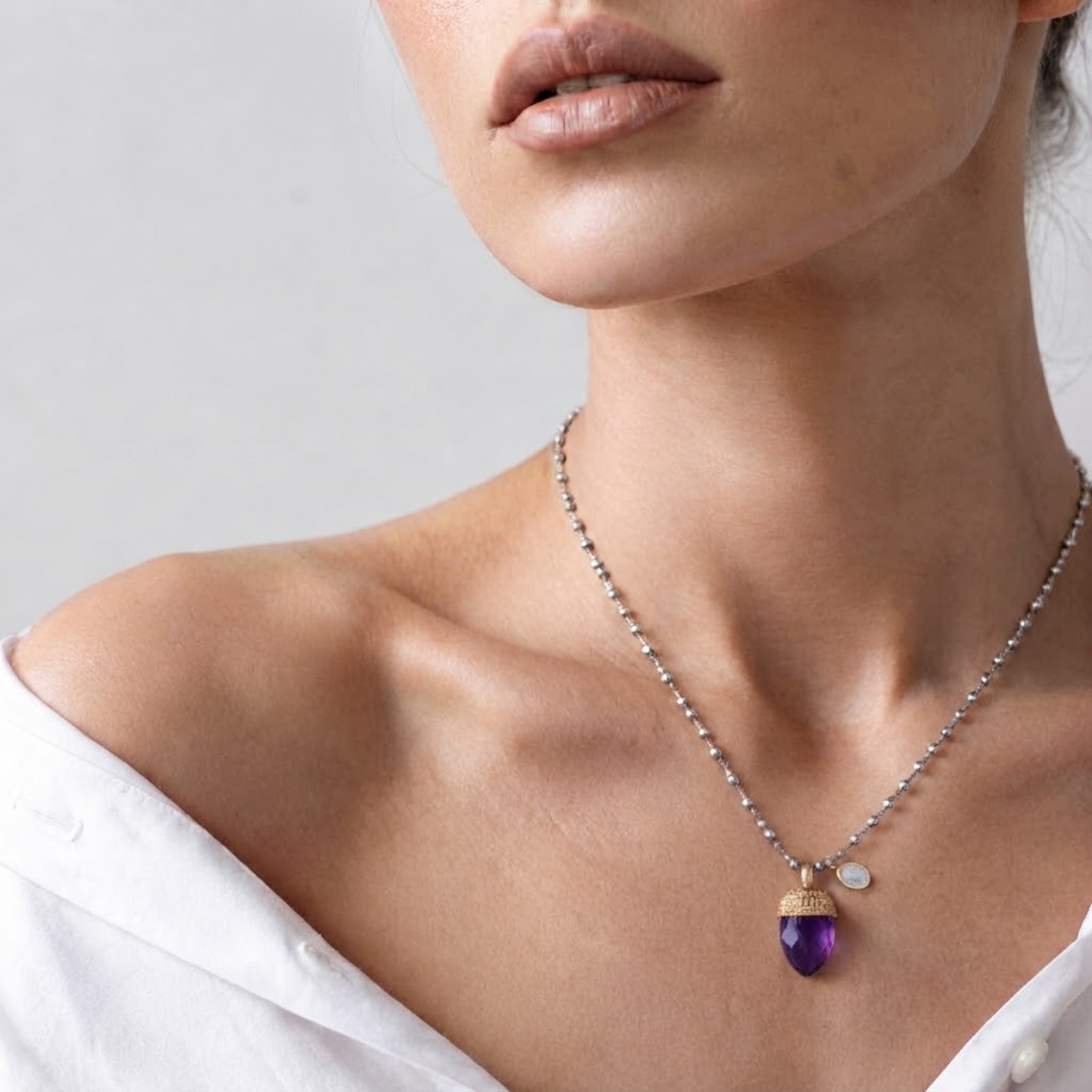 Collar Mujer Plata 925 Amatista Legundi