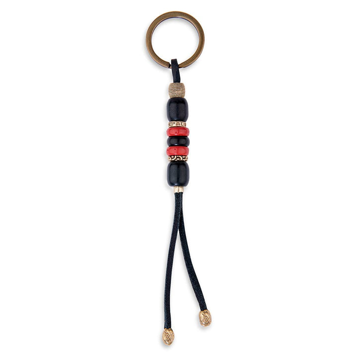 Llavero de cuero negro unisex