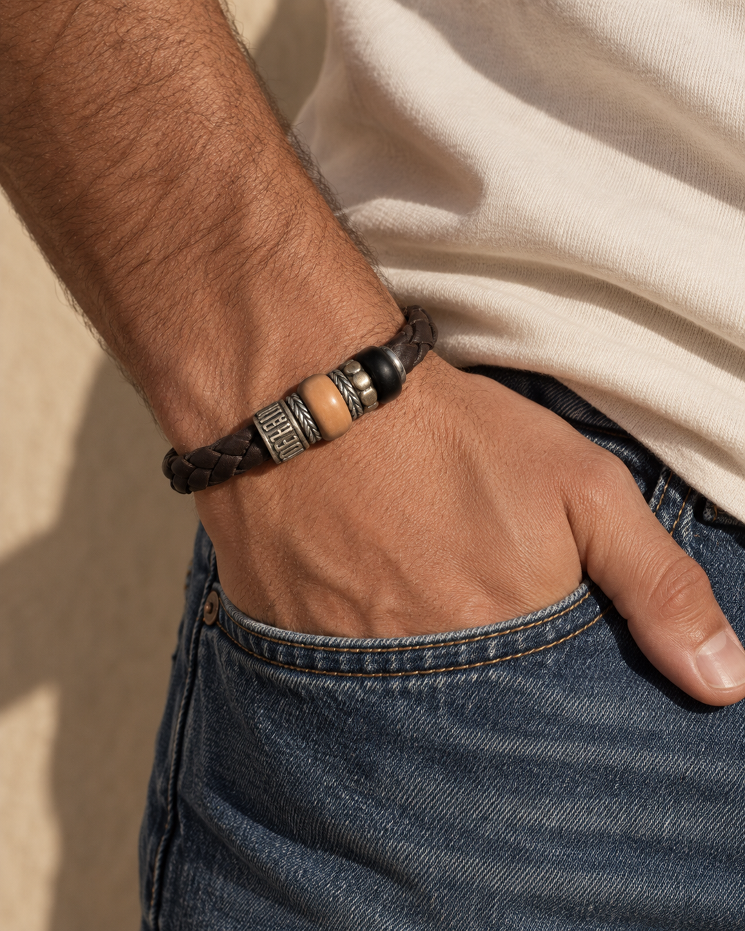 Pulsera de Cuero trenzado Hombre Sibuyan