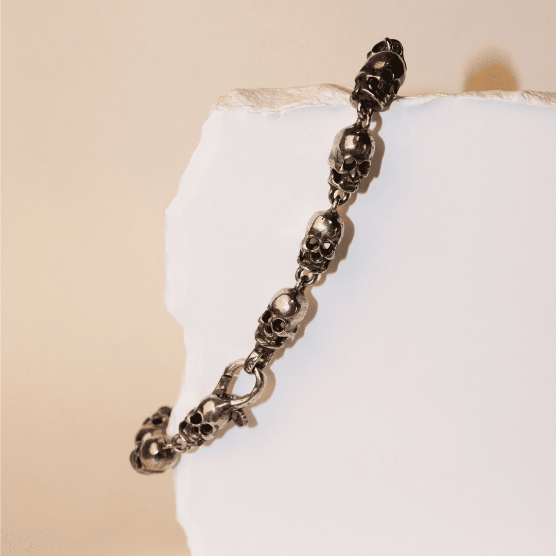 Roy Totenkopf Armband in 925 Silber