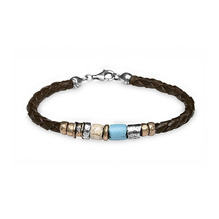 Pulsera Hombre Padang de cuero y plata 925