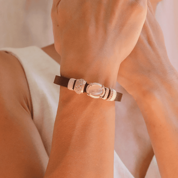 Camal Damenarmband aus Leder und Tigerauge