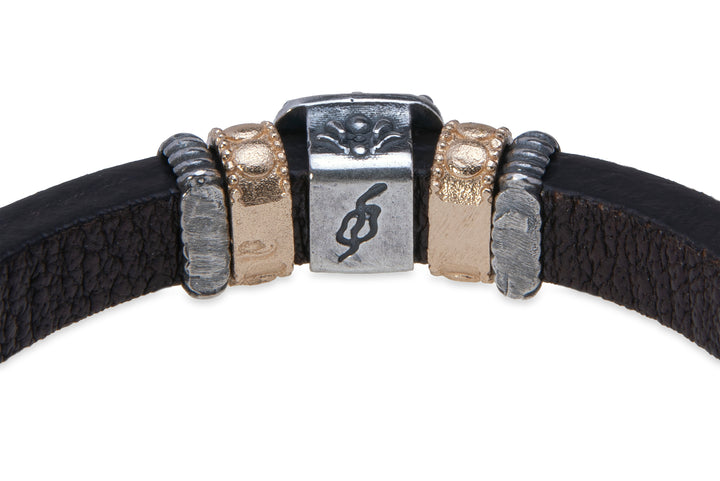 Pulsera Mujer Miret de Cuero y Cuarzo