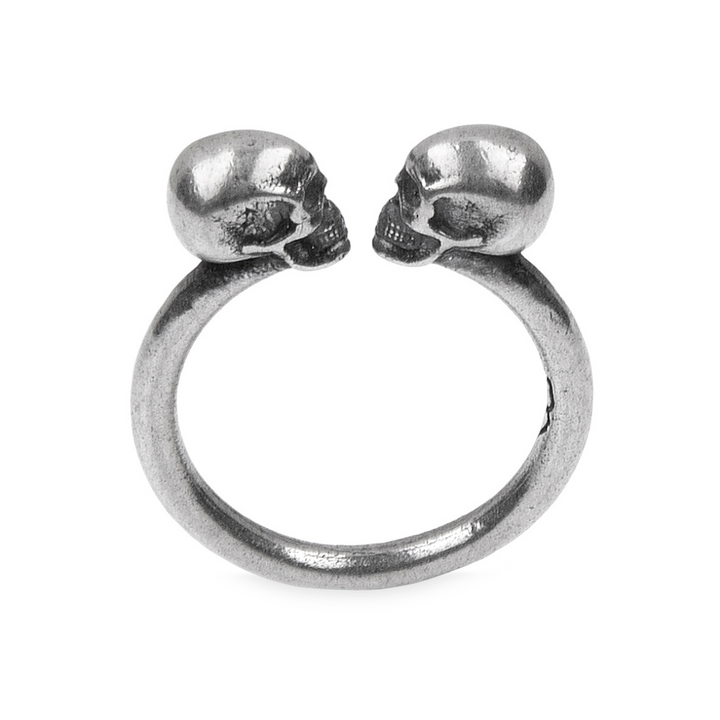 Kizuna-Ring mit zwei Totenköpfen in 925er Silber