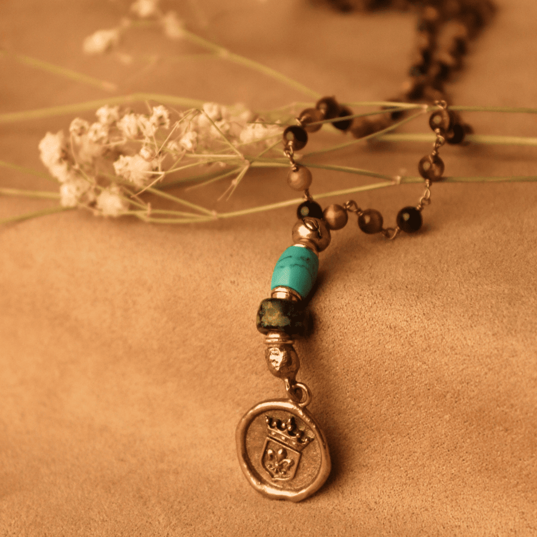 Collar rosario Arun de ojo de tigre