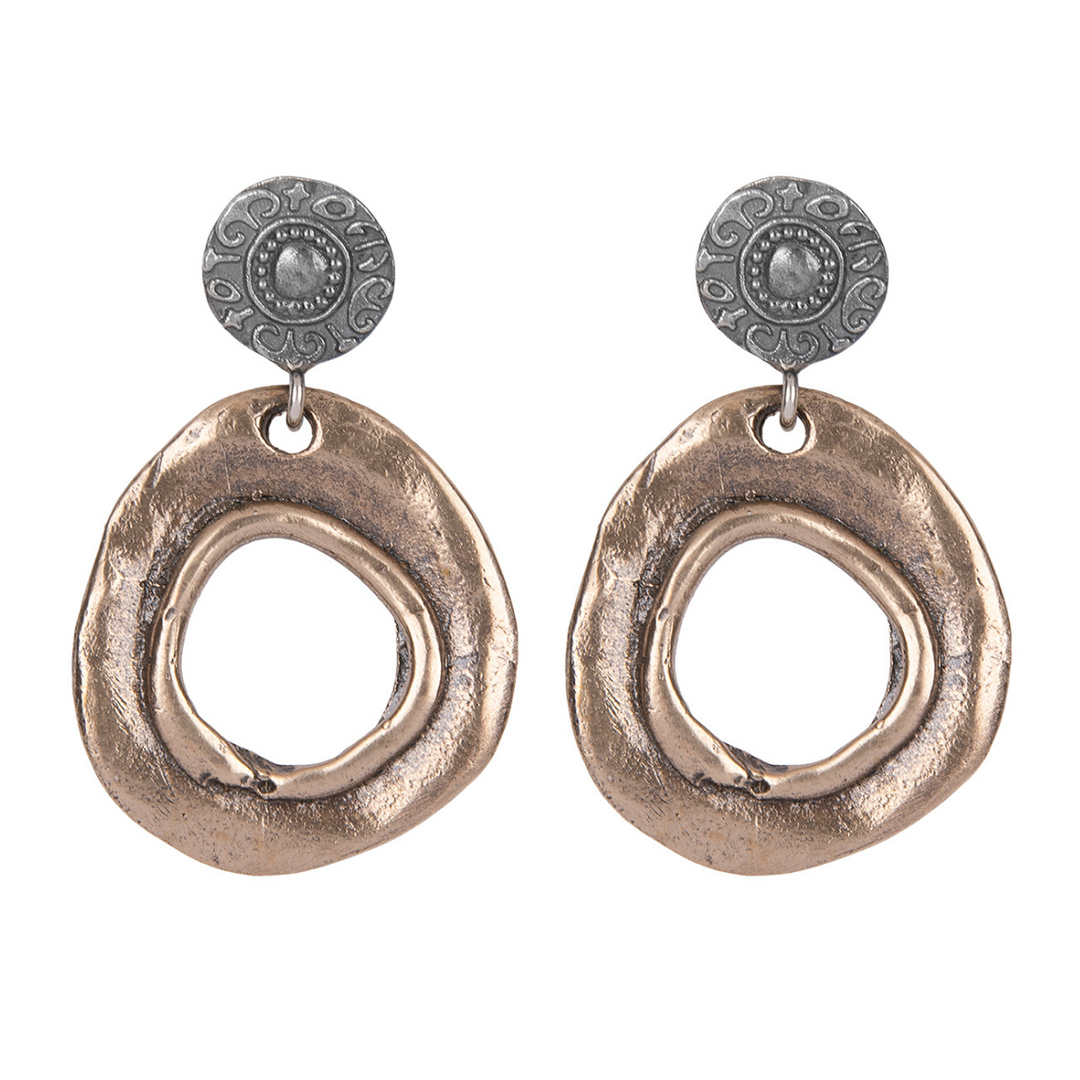 Tetsu Women's Earrings in Bronze and 925 Silver