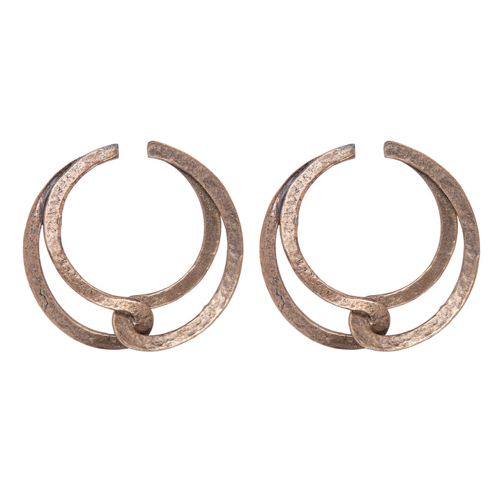 Seishi Damen-Ohrringe mit ineinander verschlungenen Bronze-Creolen