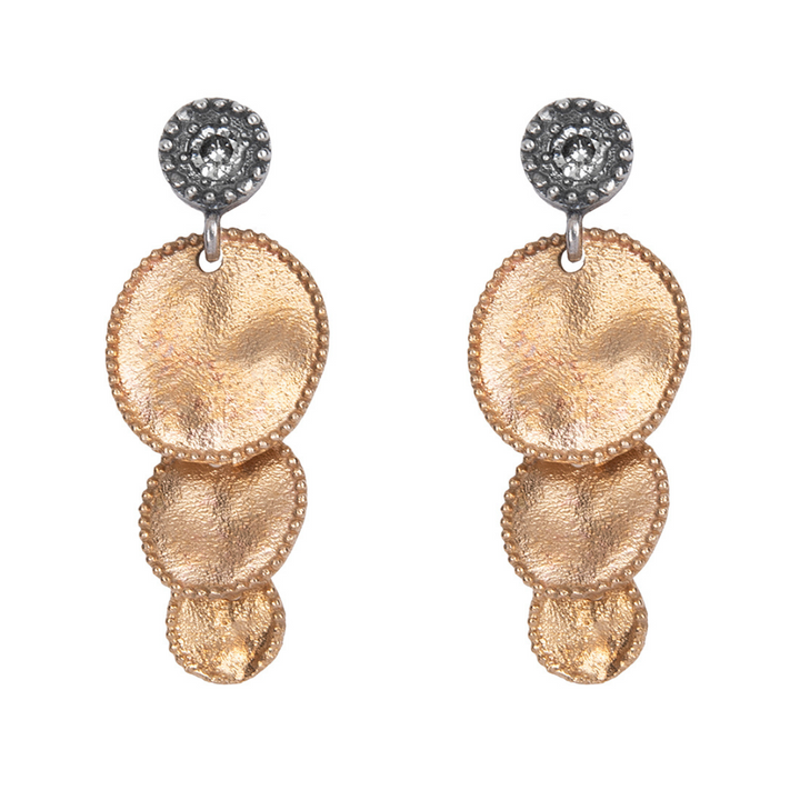 Hoshikuzu Women's Earrings with Cascading Bronze Medals