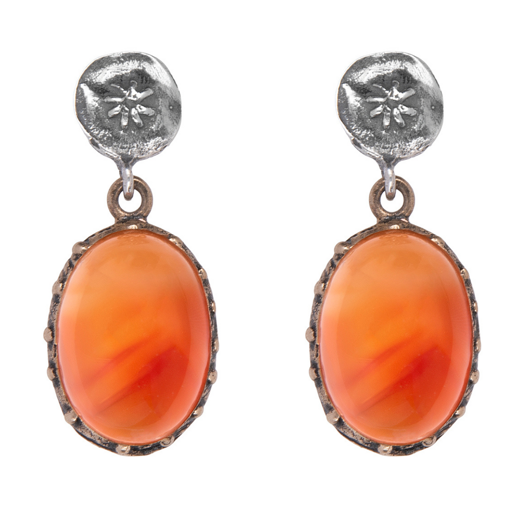 Damen Ohrringe Rin aus Karneol und 925 Silber