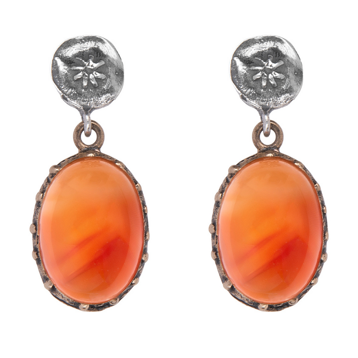 Damen Ohrringe Rin aus Karneol und 925 Silber