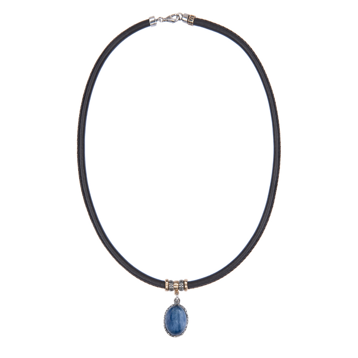 Raijin Damen-Lederhalskette mit Kyanit-Anhänger
