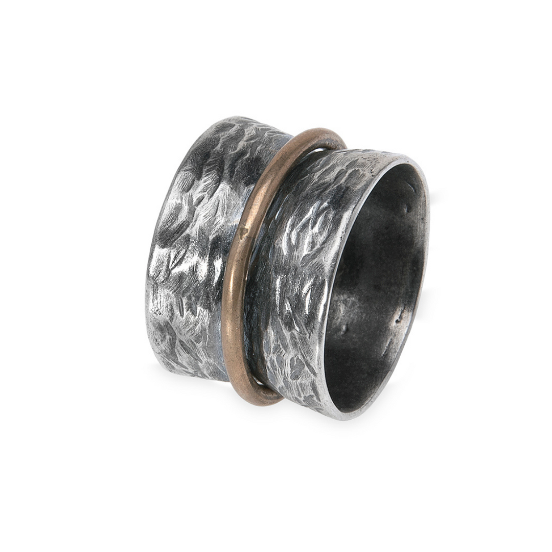 Anillo Mujer Zenchi de plata 925 y círculo de bronce