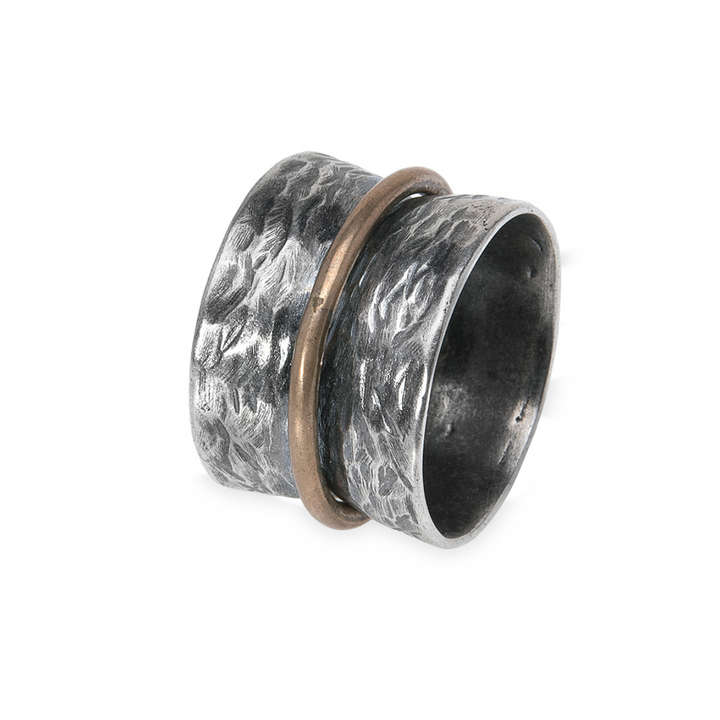 Anillo Mujer Zenchi de plata 925 y círculo de bronce