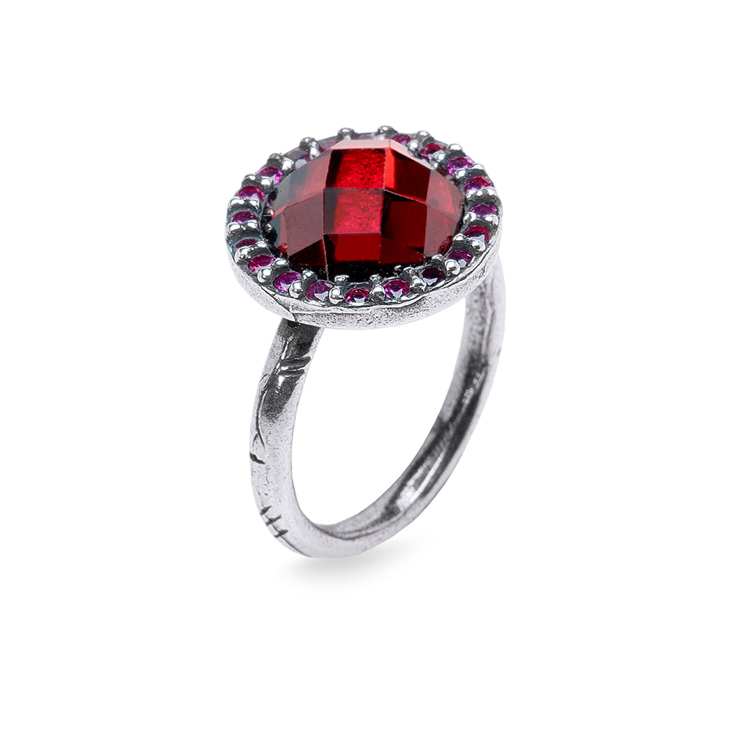Anillo Mujer Sienna de Plata 925 con circonitas granate