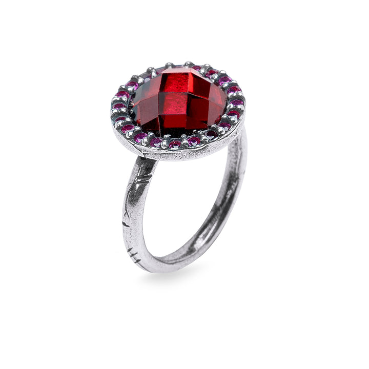 Anillo Mujer Sienna de Plata 925 con circonitas granate