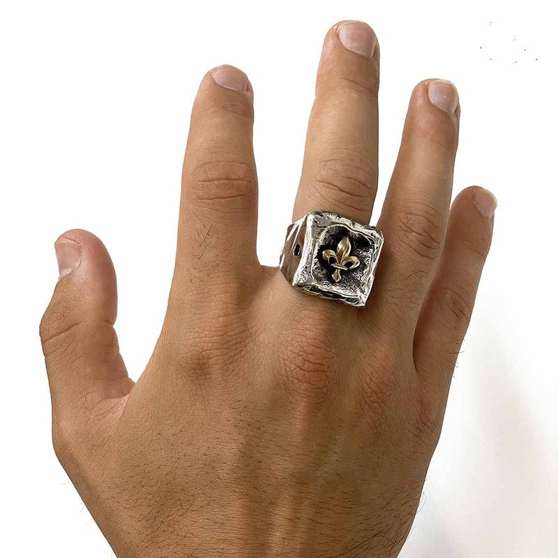Anillo Hombre LIS en plata 925 y bronce 2