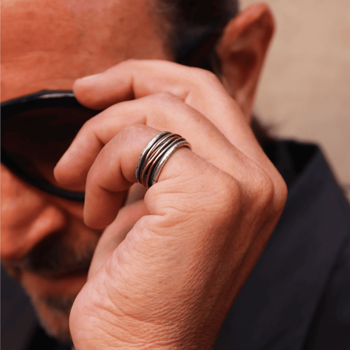 Anillo Hombre Majuro de plata 925 y bronce