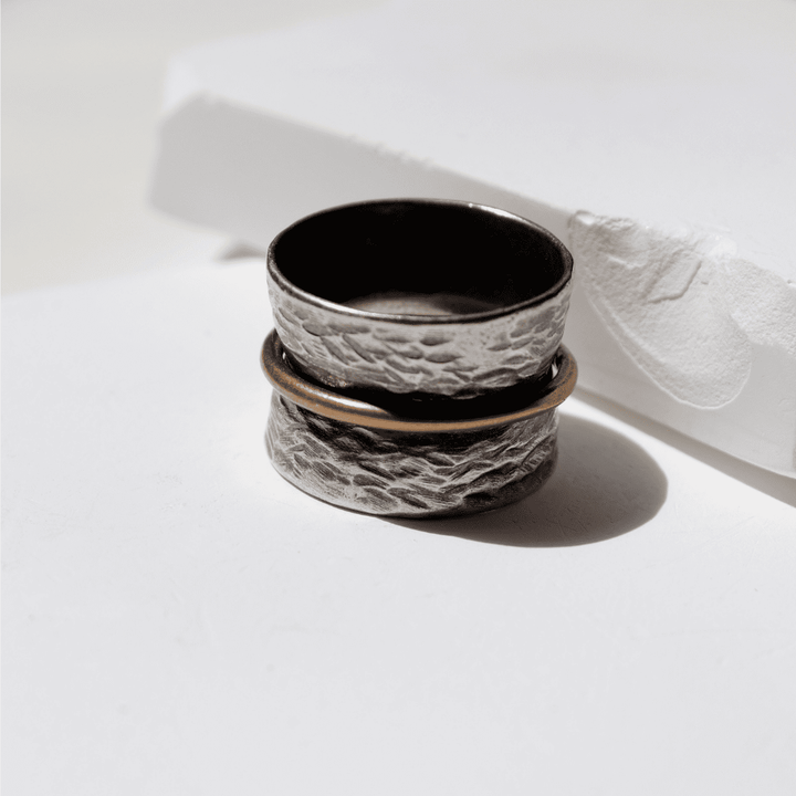 Anillo Mujer Zenchi de plata 925 y círculo de bronce