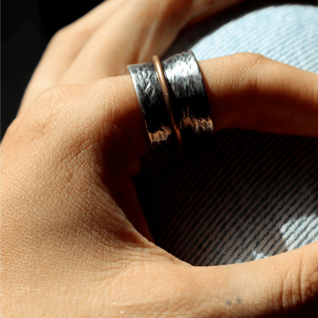 Anillo Mujer Zenchi de plata 925 y círculo de bronce