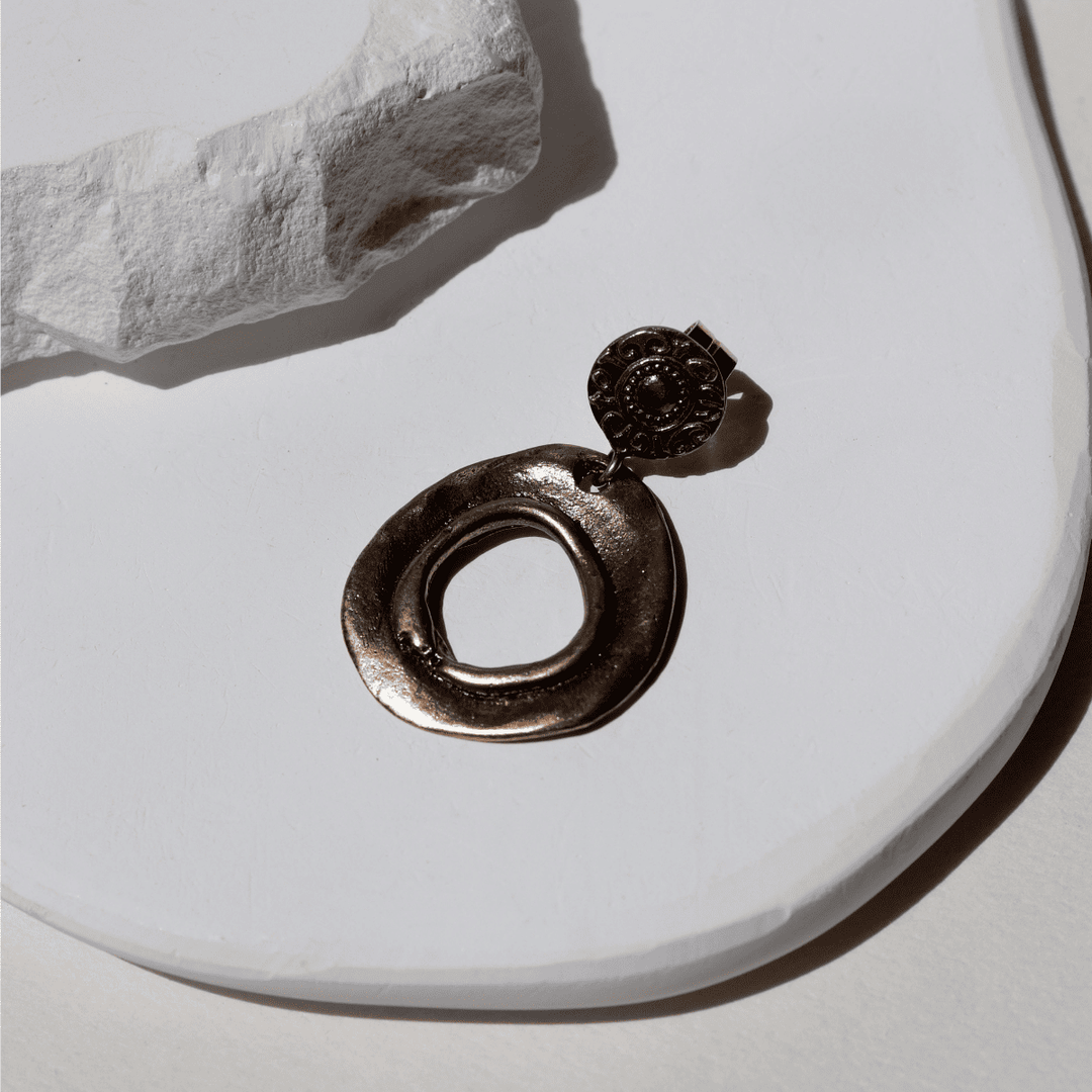 Tetsu Women's Earrings in Bronze and 925 Silver